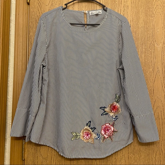 Stem&Vine Long Sleeve Blouse, Sz L - Picture 1 of 3
